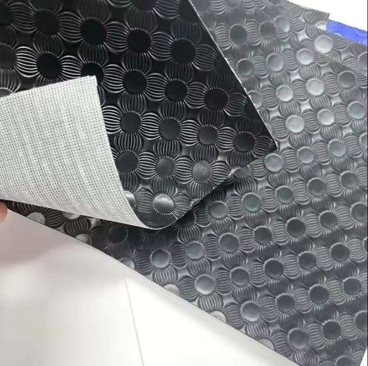 Factory Directly Africa Market Pvc Embossing Leather With Knitting Backing For Bag And Sofa Use