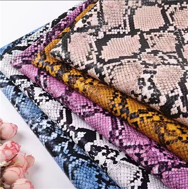 Emboss Fake Leather Hadí Pvc Kůže Pro Tašky Boty Sukně