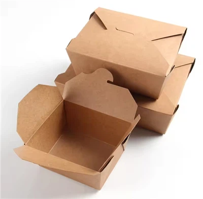 Velkoobchodní jednorázový recyklovatelný obal na jídlo na zakázku Balení s vynášením potravin Krabice z kraftového papíru