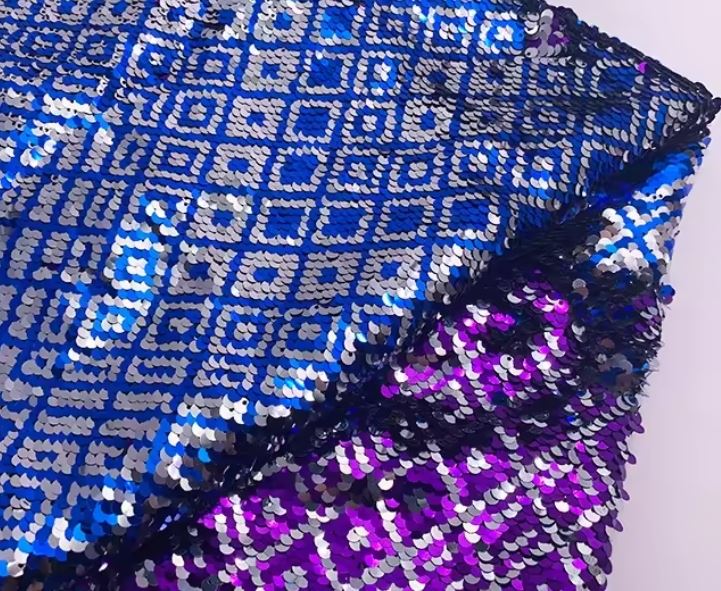 Wholesale Sequin Fabric Embroidery Costume Purple Sequin Fabric Bags Neon Sequin Fabric
